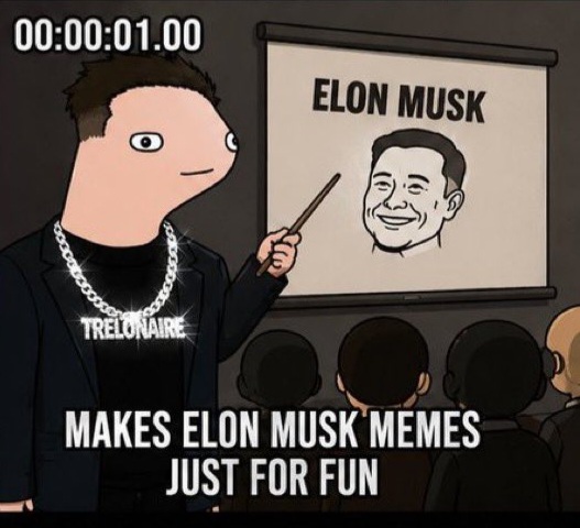 Makes Elon Musk memes just for fun.